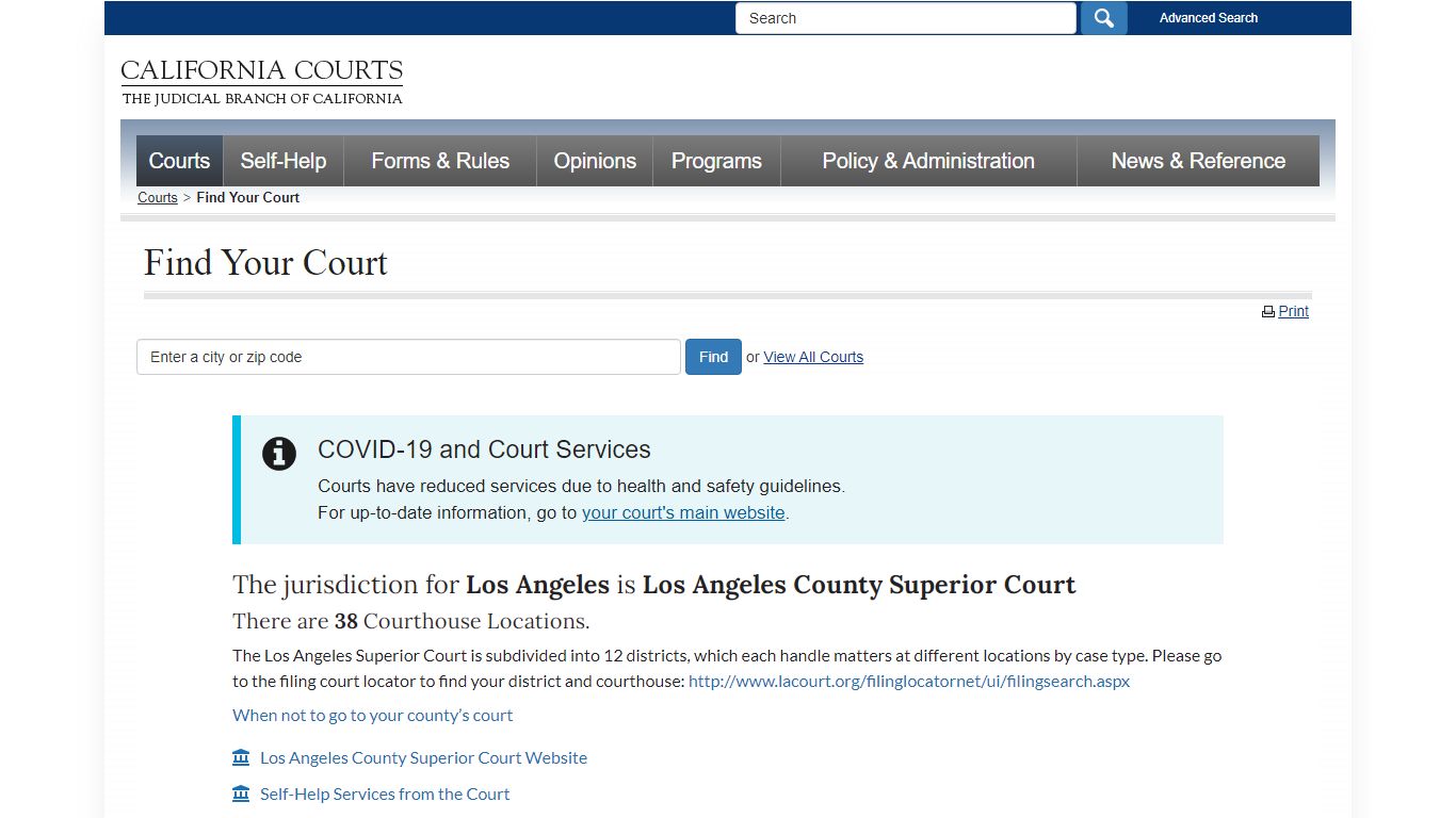 Find Your Court - superior_courts - California